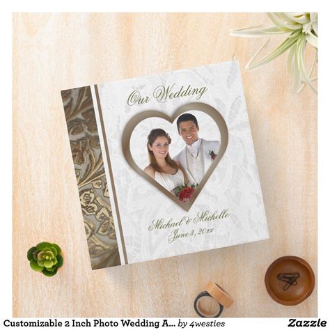 Customizable 2 Inch Photo Wedding Album 3 Ring Binder Zazzle