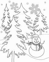 Winter Coloring Pages Scenes Printable Scene Snowflake Snowflakes Snow Clip Snowman Adults Christmas Scenery Color Para Print Pdf Colouring Kids sketch template
