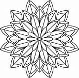 Coloring Mandala Easy Pages Flower Printables sketch template