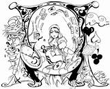 Coloring Trippy Pages Alice Wonderland Psychedelic Adults sketch template