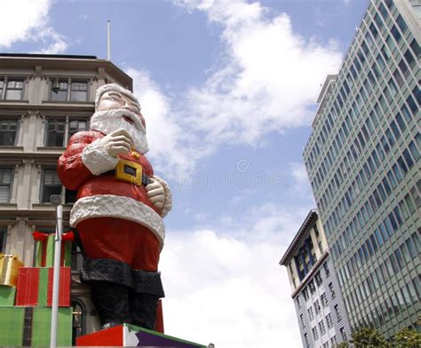 giant santa claus  building stock image image  building office