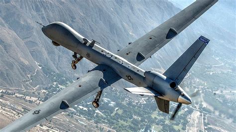 air force mq  reaper drone aircraft soars  california skies aiirsource