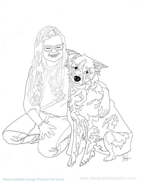 girl   dog coloring page dog coloring page pet safety