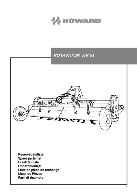 howard rotavatorhr parts manual catalog   service manual repair manual