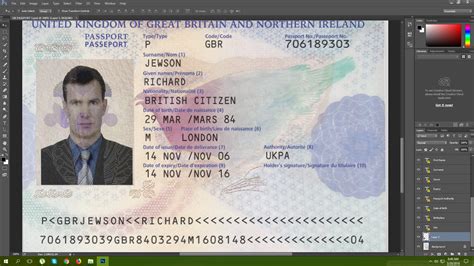 passport psd template
