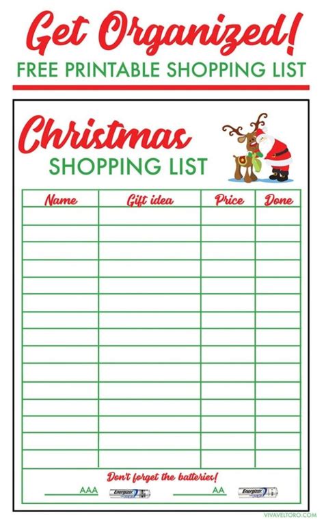 christmas shopping list template viva veltoro