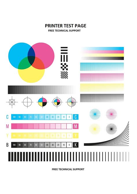 print test page technical illustration color test color printer