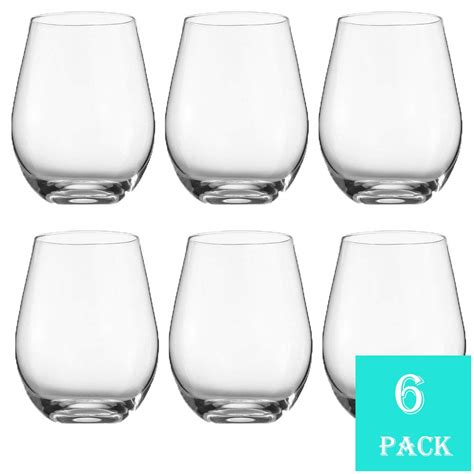 Buy 18 Oz Classic Stem Less Wine Glasses Set Of 6 Large Size For Red