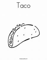 Taco Coloring Tacos Drawing Mexico Print Outline Worksheet Twistynoodle Built California Usa Ll Getdrawings Noodle Favorites Login Add sketch template