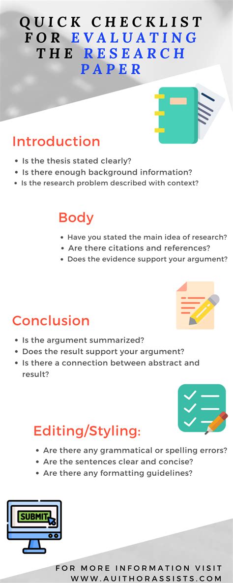 checklist  evaluating  research paper research paper research