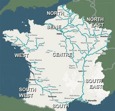 canal river regions detailed navigation guides  maps french