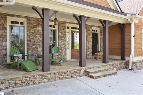 stone  cedar porch columns randolph indoor  outdoor design