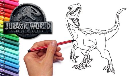 baby raptor blue coloring page  coloring pages