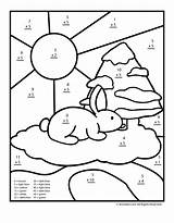 Winter Math Color Coloring Grade 4th Library Worksheets Number sketch template