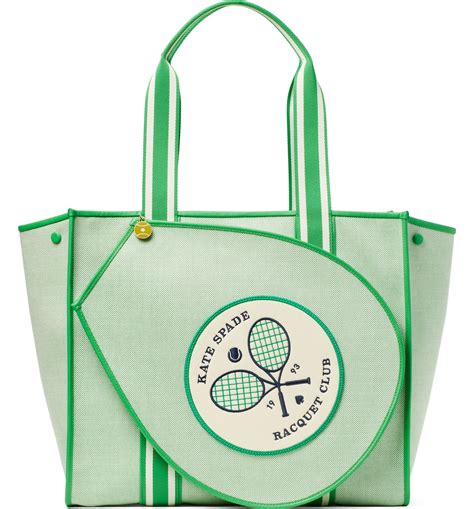 kate spade  york courtside tennis large canvas tote