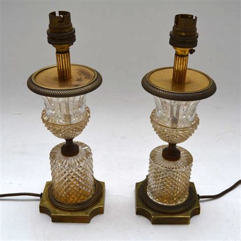 pair  antique crystal table lamps marylebone antiques
