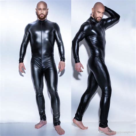 2021 Leather Men Latex Jumpsuit Sexy 3xl Catsuit Teddy
