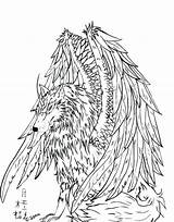 Coloring Wolf Pages Winged Getdrawings sketch template
