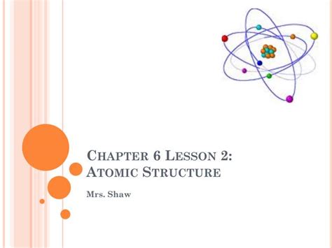 ppt chapter 6 lesson 2 atomic structure powerpoint presentation