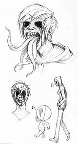 Eyeless Creepypasta Suchanartist13 Doodles Gore Scary Fodas Tongues Things Animes Artenopapelonline sketch template