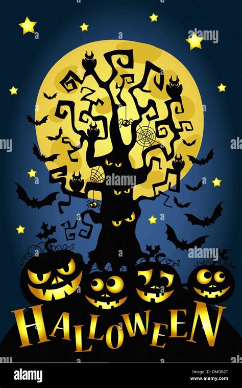 happy halloween card stock vector image art alamy