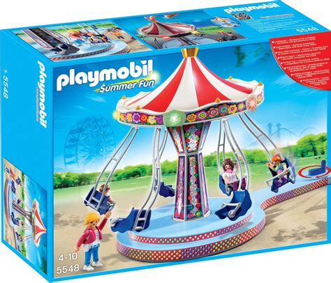 bolcom playmobil kermis zweefmolen met kleurrijke verlichting  playmobil speelgoed