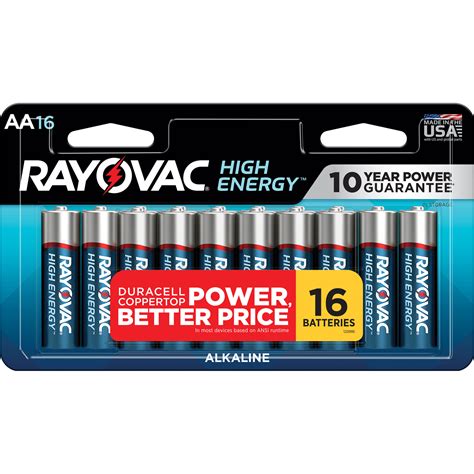Rayovac High Energy Alkaline Aa Batteries 16 Pack 815 16ltk