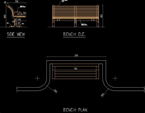bench dwg block  autocad designs cad