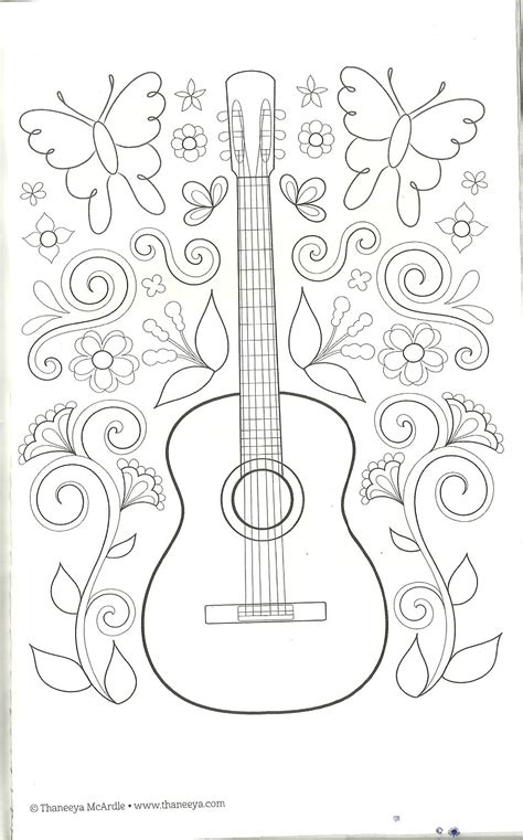 guitar coloring pages  kids