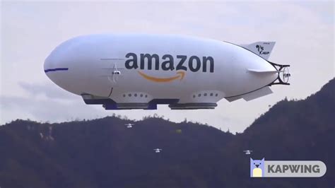 amazon zeppelin deploying delivery drones youtube
