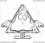 Nacho Mascot Coloring Surprised Clipart Cartoon Outlined Vector Sick Depressed Happy Thoman Cory Royalty Clipartof sketch template