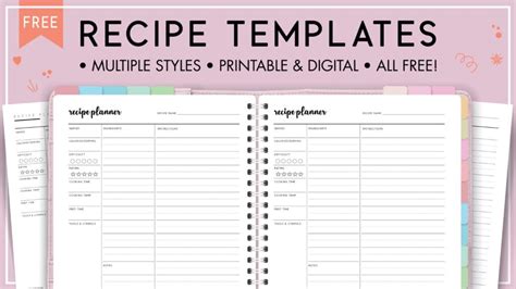 printable recipe templates world  printables