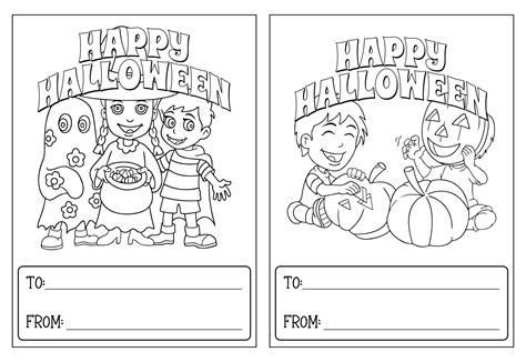 halloween cards  color    printables printablee