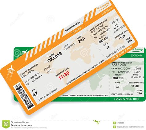Vector Pattern Of Airline Boarding Pass Stock Vector