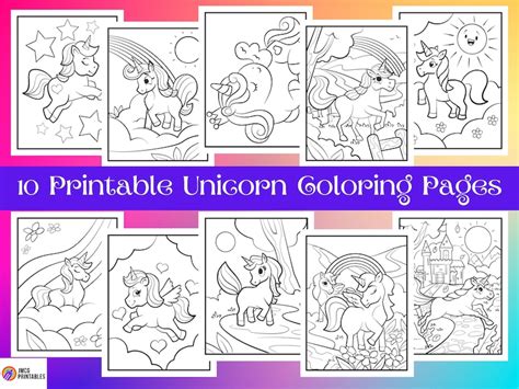 beautiful unicorn coloring pages  kids printable etsy