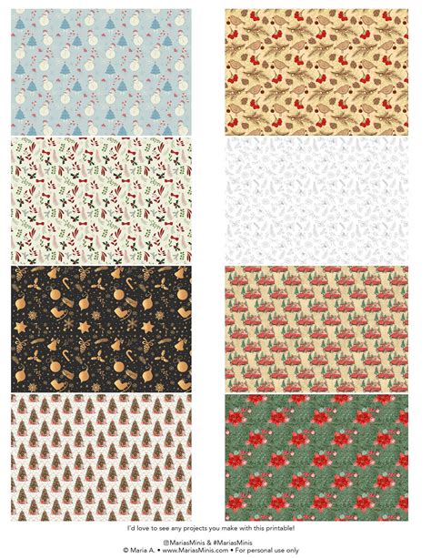 miniature holiday wrapping paper  printable