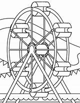 Carnival Coloring Pages Rides Print sketch template