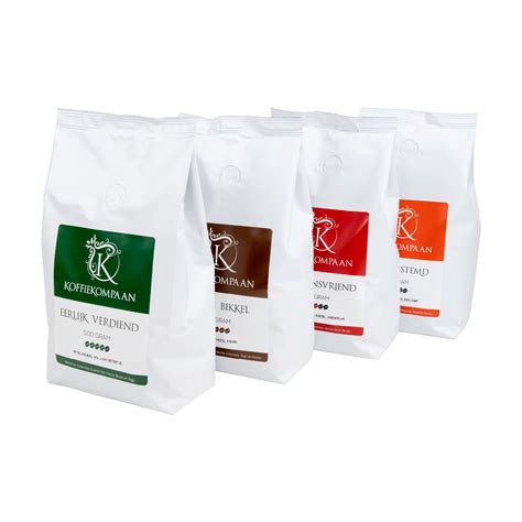 koffiebonen proefpakket vier zakken van  gram koffiekompaan