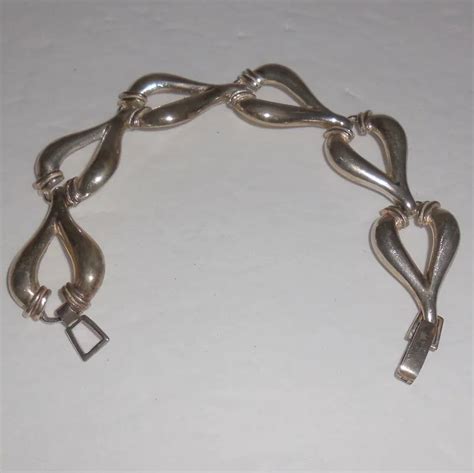 Vintage Sterling Silver Link Bracelet 8 Inches Not Just Musi Bows