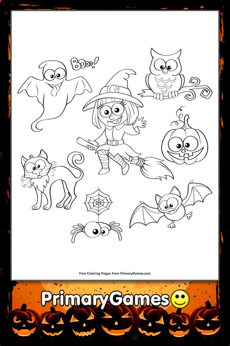 halloween characters coloring page printable halloween coloring