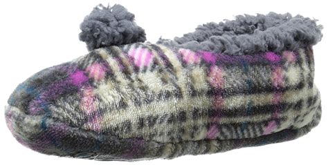 buy cuddl duds womens cuddle slipper socks mule plaid small