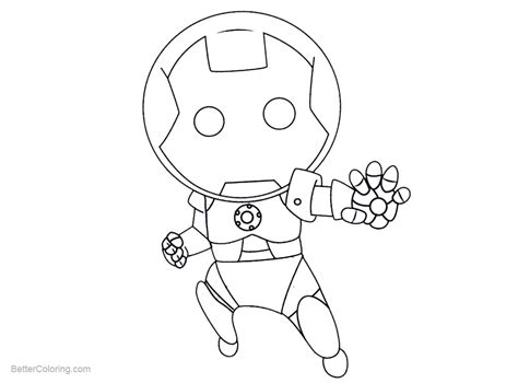 draw chibi iron man coloring pages  printable coloring pages