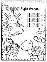 Sight Words Coloring Word Worksheets Kindergarten Pages Printable Activities May Kids Colors Color Spring Preschool Reading Math Turtle Template Number sketch template