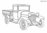 Coloring Lkw Fahrzeuge Oldtimer Malvorlage Pickup sketch template