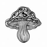 Mushrooms Mushroom Hallucination Vecteur Cthulhu Craie Calmar Monstre sketch template