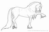 Horse Coloring Pages Gypsy Lineart Vanner Horses Deviantart Spanish Walk Shire Draft Drawings Outline Template Minták Ló Printable Easy Friesian sketch template