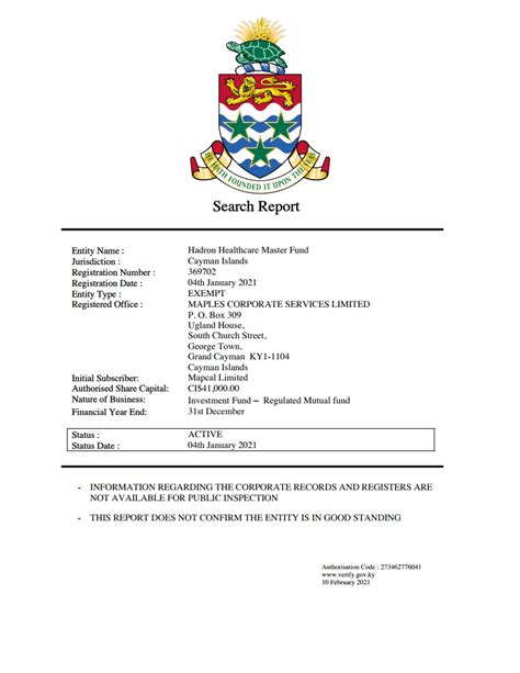 cayman islands company documents