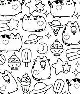 Pusheen Coloring Pages Ice Cream Funny Printable sketch template