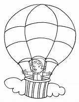 Air Hot Balloon Coloring Kids Pages sketch template