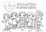 Malaysia Merdeka Poster Coloring Pages Drawing Template Independence sketch template